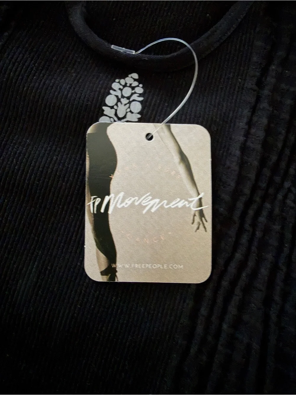 NWT Intimately Free People Round Two Pique Open Back Bodysuit XS/S Black